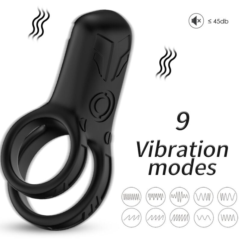 ARMONY - DOUBLE RING VIBRATOR BLACK - My naughty haven #
