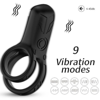 ARMONY - DOUBLE RING VIBRATOR BLACK - My naughty haven #