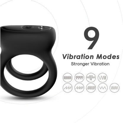 ARMONY - DOUBLE RING VIBRATOR BLACK - My naughty haven #