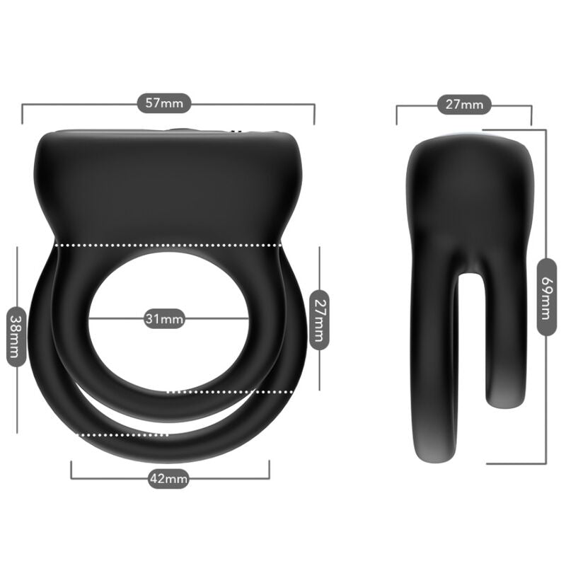 ARMONY - DOUBLE RING VIBRATOR BLACK - My naughty haven #