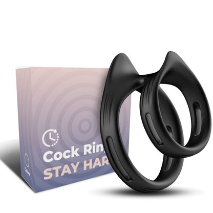 ARMONY - DUALRING DOUBLE ELASTIC RING BLACK - My naughty haven #
