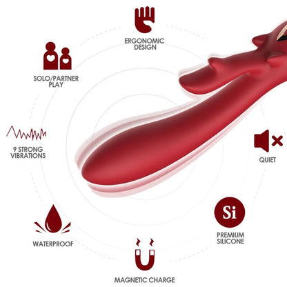 ARMONY - ELK VIBRATOR RABBIT CURVED RED - My naughty haven #