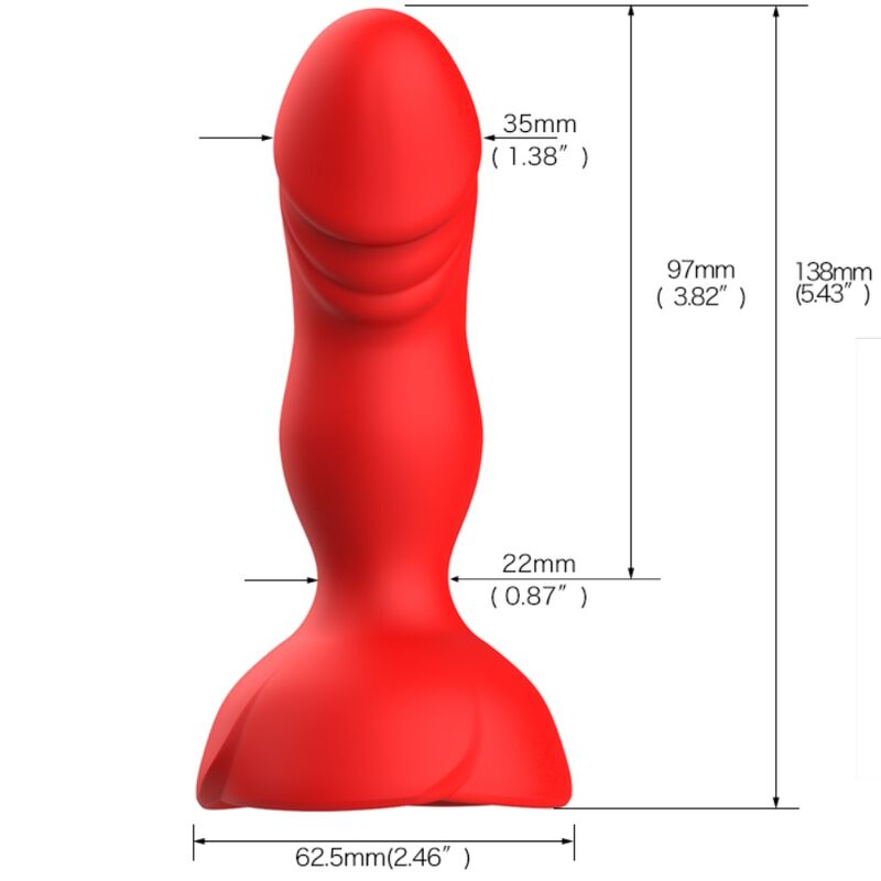 ARMONY - EXTREME A BLOOM ROSE VIBRATOR & ANAL PLUG REMOTE CONTROL RED - My naughty haven #