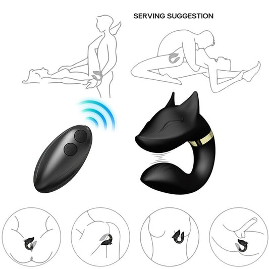 ARMONY - FOX VIBRATOR FOR COUPLES REMOTE CONTROL BLACK - My naughty haven #