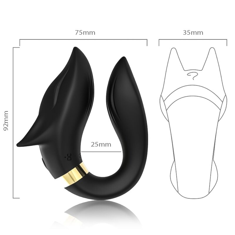 ARMONY - FOX VIBRATOR FOR COUPLES REMOTE CONTROL BLACK - My naughty haven #
