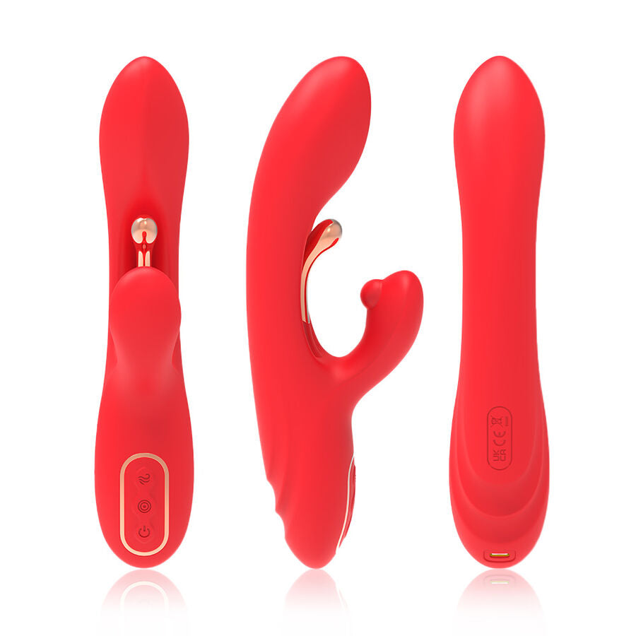 ARMONY - G-SPOT AND CLITORIS STIMULATOR VIBRATOR WITH OSCILLATING TONGUE RED - My naughty haven #