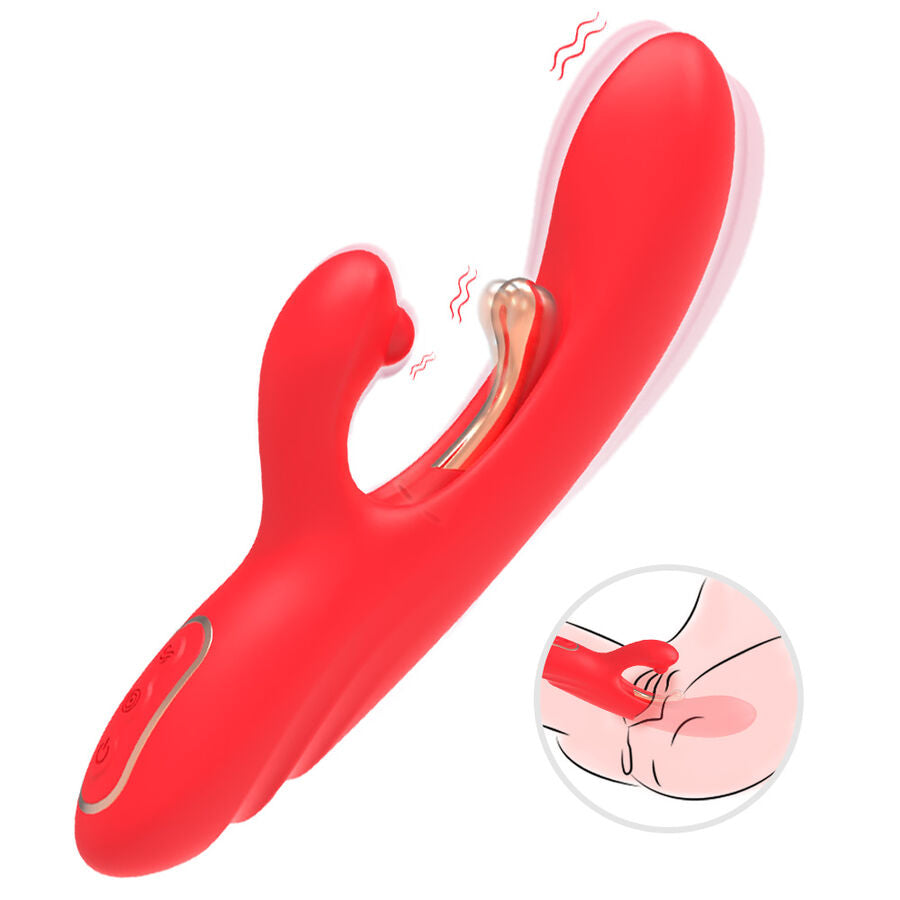 ARMONY - G-SPOT AND CLITORIS STIMULATOR VIBRATOR WITH OSCILLATING TONGUE RED - My naughty haven #
