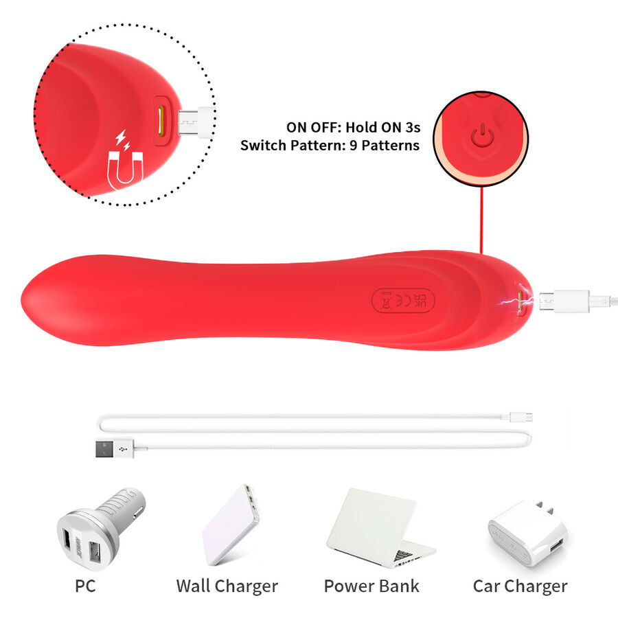 ARMONY - G-SPOT AND CLITORIS STIMULATOR VIBRATOR WITH OSCILLATING TONGUE RED - My naughty haven #