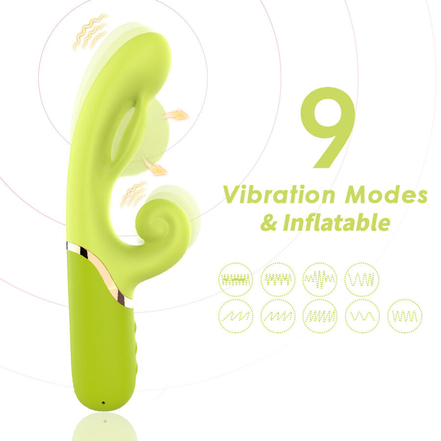ARMONY - INFLABE POINT A TO STIMULATOR VIBRATOR GREEN - My naughty haven #