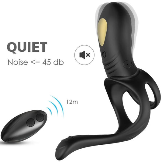ARMONY - JOY JUMPER RING VIBRATOR FOR COUPLES & ANAL PLUG REMOTE CONTROL BLACK - My naughty haven #
