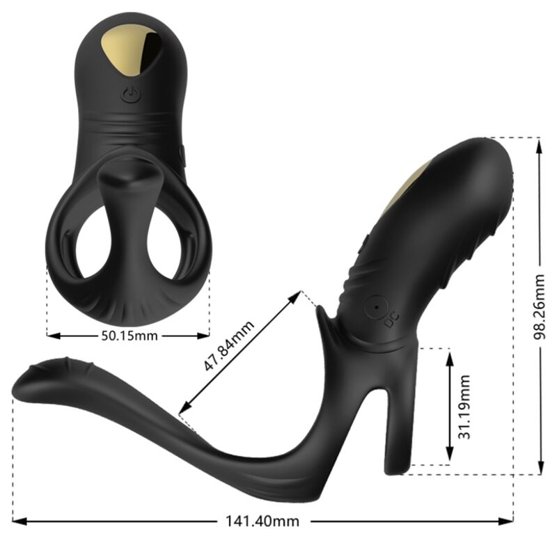 ARMONY - JOY JUMPER RING VIBRATOR FOR COUPLES & ANAL PLUG REMOTE CONTROL BLACK - My naughty haven #