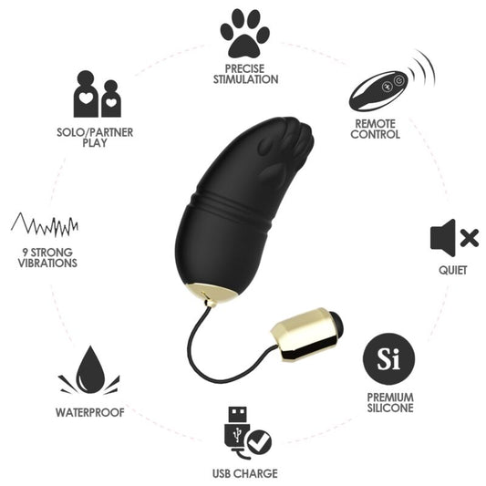 ARMONY - KITTY EGG VIBRATOR G-SPOT REMOTE CONTROL BLACK - My naughty haven #
