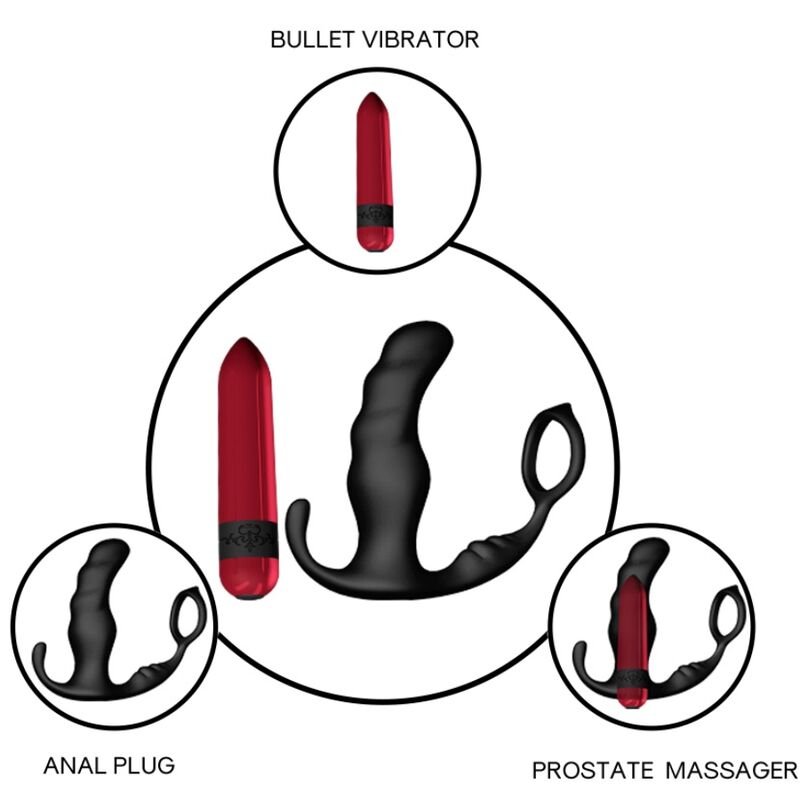 ARMONY - KNIGHT VIBRATOR ANAL PROSTATE & RING REMOTE CONTROL BLACK - My naughty haven #