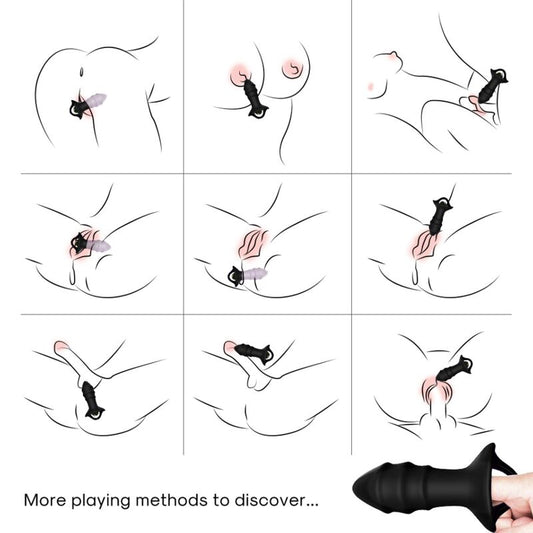 ARMONY - KYLIN FINGER VIBRATOR & ANAL PLUG REMOTE CONTROL BLACK - My naughty haven #
