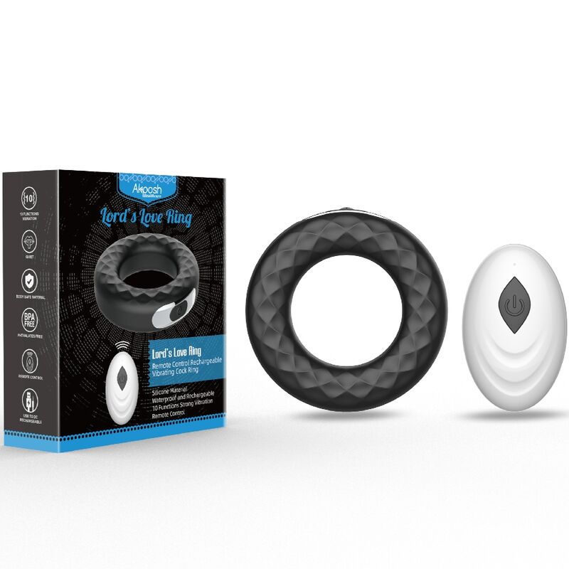 ARMONY - LORD'S LOVE RING VIBRATOR REMOTE CONTROL BLACK - My naughty haven #