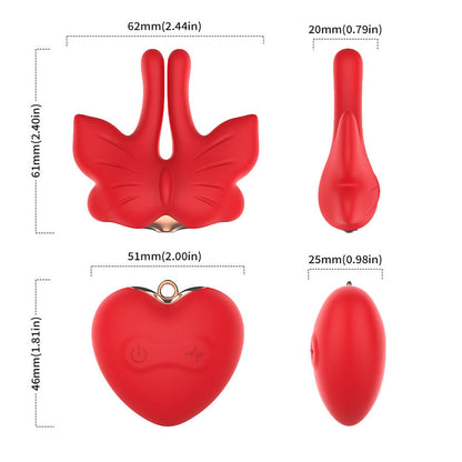 ARMONY - MAGNETIC NIPPLE CLAMPS WITH VIBRATION BUTTERFLY SHAPE RED - My naughty haven #