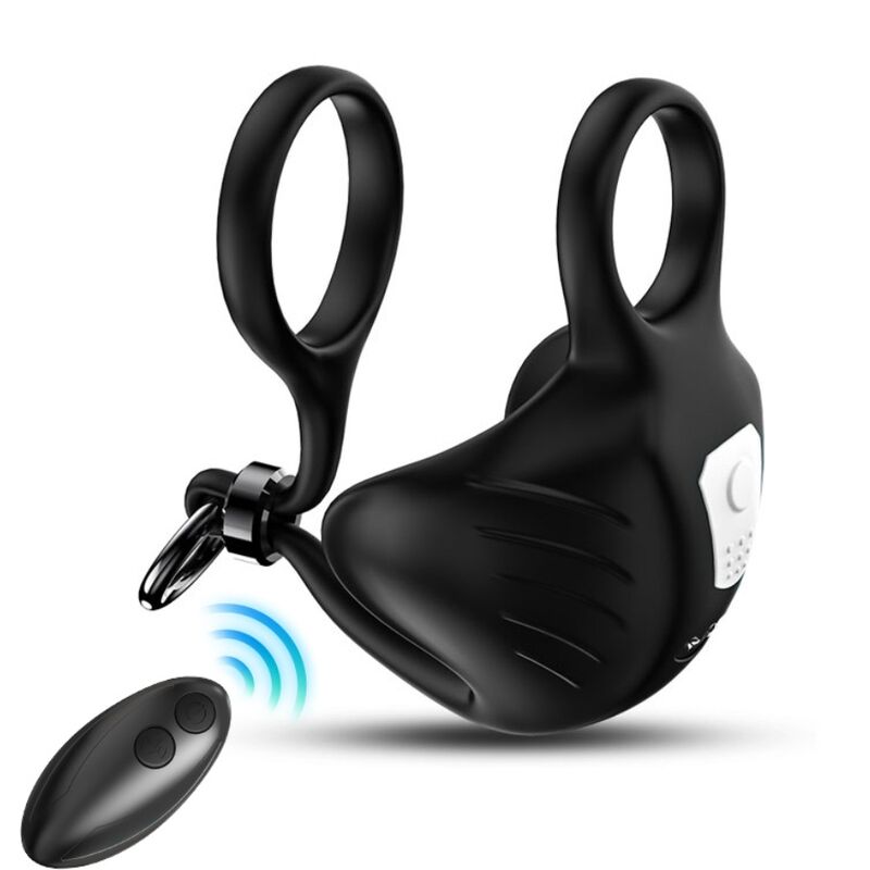 ARMONY - MANTA SCROTUM VIBRATOR RING REMOTE CONTROL BLACK - My naughty haven #