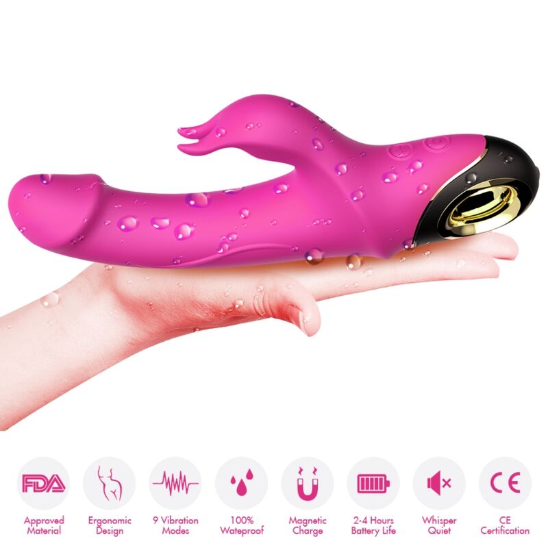 ARMONY - METEROR DILDO VIBRATOR RABBIT ROTATOR FUCHSIA - My naughty haven #