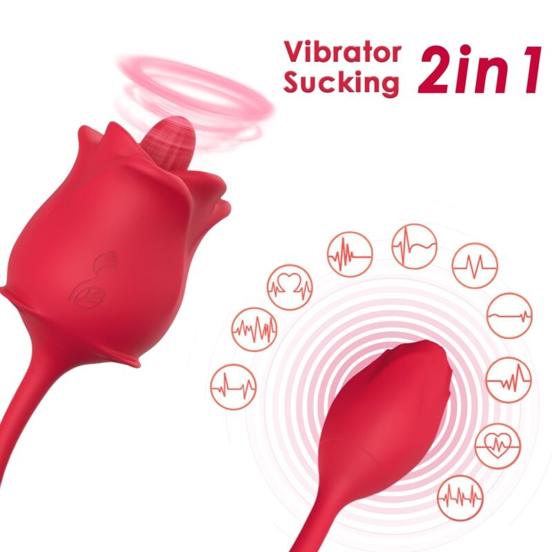 ARMONY - PINK 2 IN 1 SUCTION STIMULATOR & VIBRATOR 10 MODES WITH RED TAIL - My naughty haven #