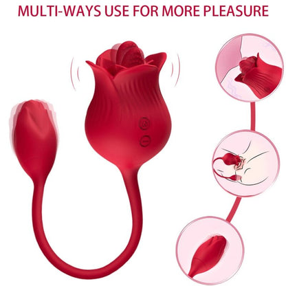 ARMONY - PINK CLITORIS STIMULATOR VIBRATOR WITH TAIL 10 MODES RED - My naughty haven #