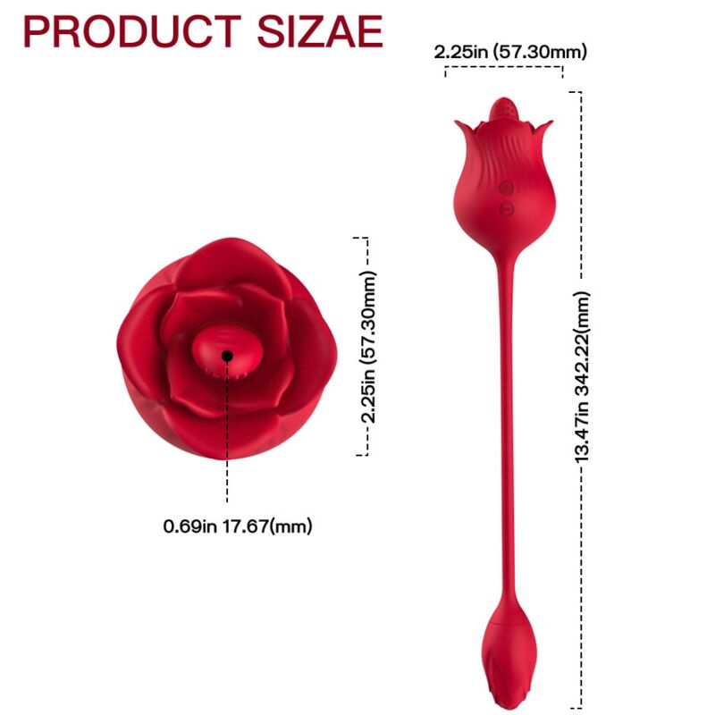 ARMONY - PINK CLITORIS STIMULATOR VIBRATOR WITH TAIL 10 MODES RED - My naughty haven #