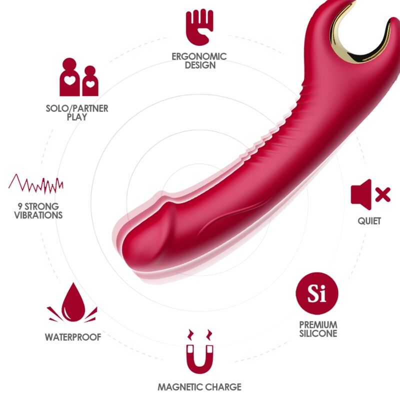 ARMONY - PRINCE DILDO VIBRATOR & ROTATOR RED - My naughty haven #