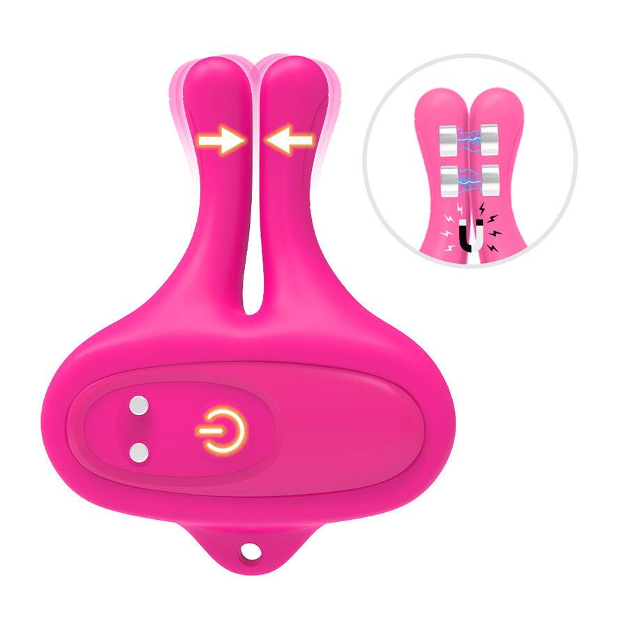ARMONY - RABBIT SHAPE VIBRATION MAGNETIC NIPPLE CLAMPS PINK - My naughty haven #