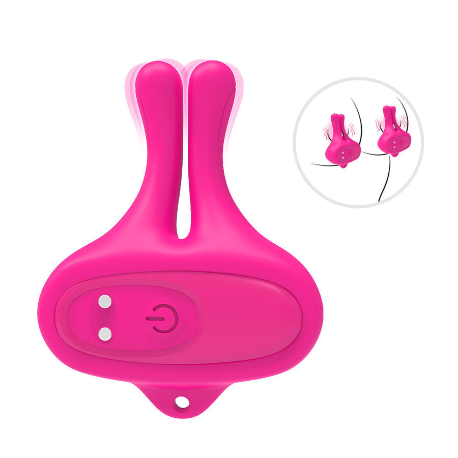 ARMONY - RABBIT SHAPE VIBRATION MAGNETIC NIPPLE CLAMPS PINK - My naughty haven #