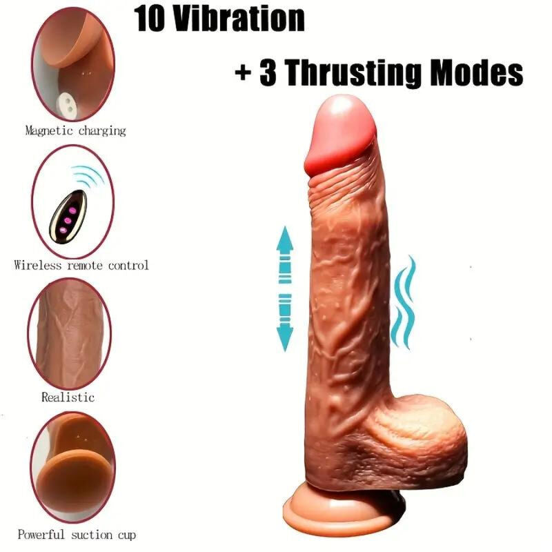 ARMONY - REALISTIC DILDO VIBRATOR & THRUSTING REMOTE CONTROL 22.5 CM - My naughty haven #