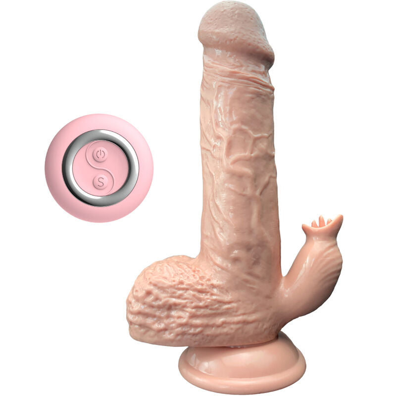 ARMONY - REALISTIC VIBRATOR & THRUSTING DILDO WITH TONGUE STIMULATOR 19 CM - My naughty haven #