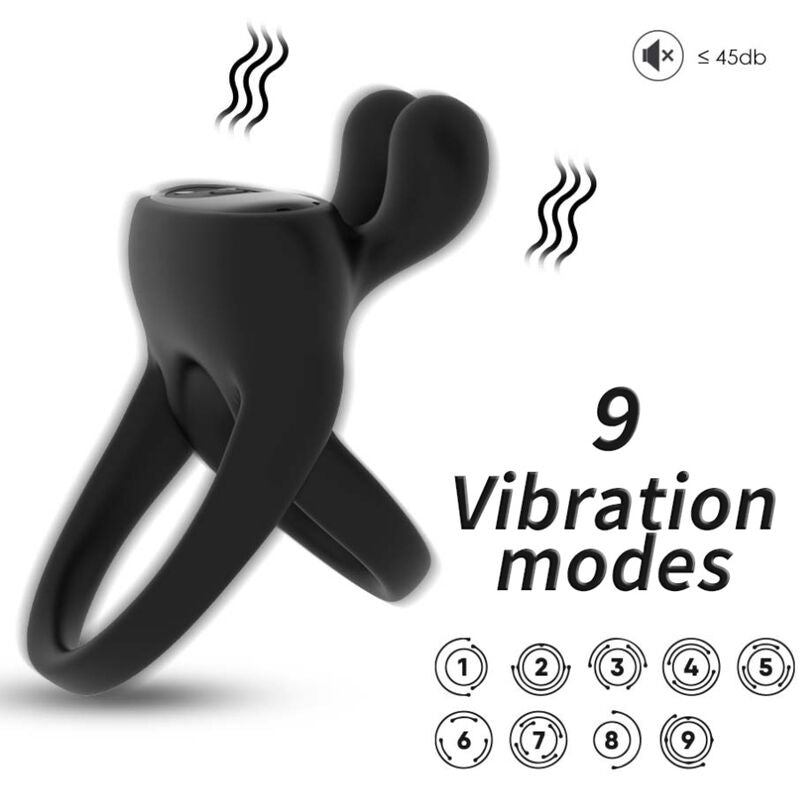 ARMONY - RING VIBRATOR RABBIT BLACK - My naughty haven #