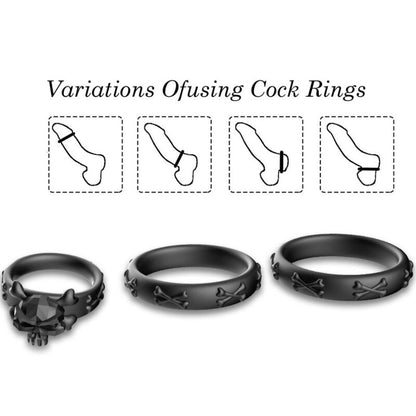 ARMONY - RINGS CALAVERA SILICONE BLACK - My naughty haven #
