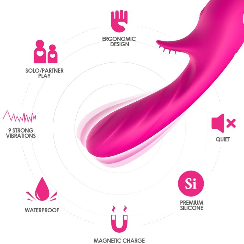 ARMONY - ROMANCE VIBRATOR WITH STIMULATOR FUCHSIA - My naughty haven #