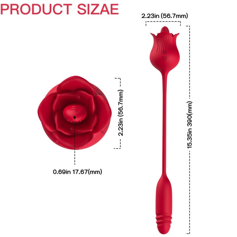 ARMONY - ROSELIP LICKING VIBRATING CLIT & VIBRATOR RED - My naughty haven #