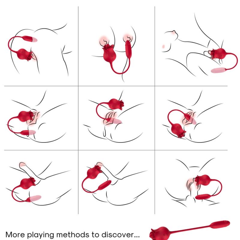 ARMONY - ROSELIP LICKING VIBRATING CLIT & VIBRATOR RED - My naughty haven #