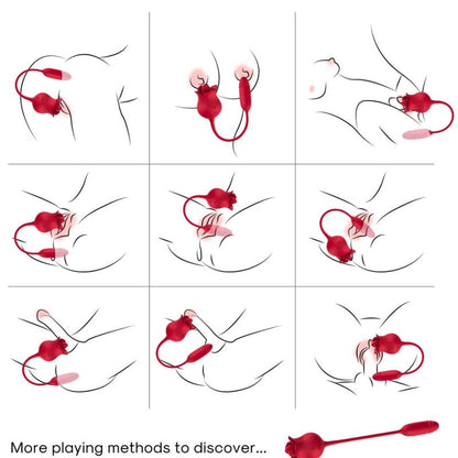ARMONY - ROSELIP LICKING VIBRATING CLIT & VIBRATOR RED - My naughty haven #