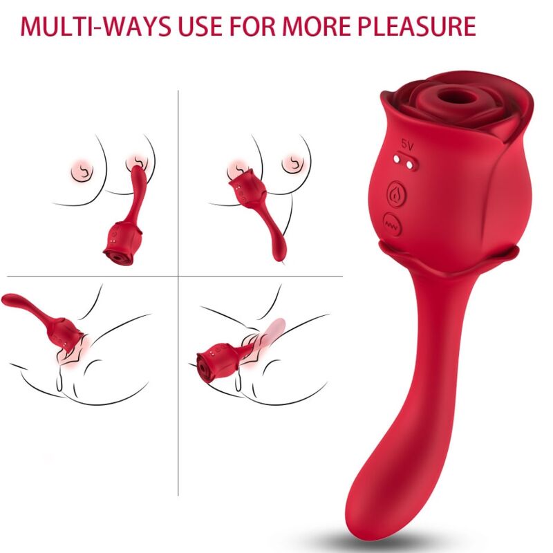 ARMONY - ROSELOVER CLITORIS SUCTION & STIMULATOR RED - My naughty haven #