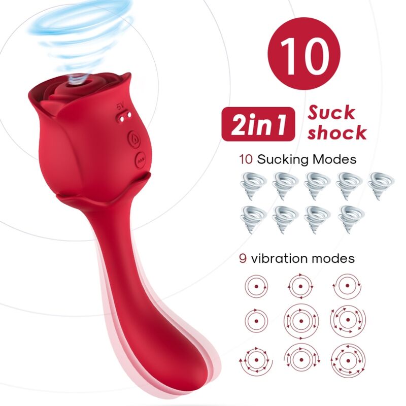 ARMONY - ROSELOVER CLITORIS SUCTION & STIMULATOR RED - My naughty haven #