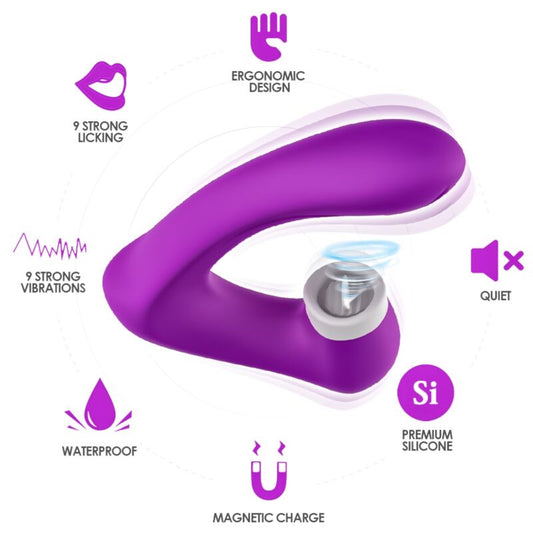 ARMONY - SECRETKISS LICKING VIBRATING CLIT & VIBRATOR CURVED PURPLE - My naughty haven #