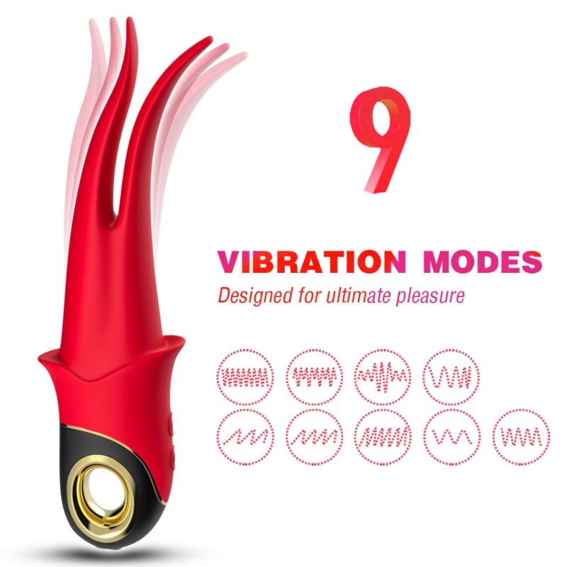ARMONY - SHADOW VIBRATOR DOUBLE-HEAD TEASING RED - My naughty haven #