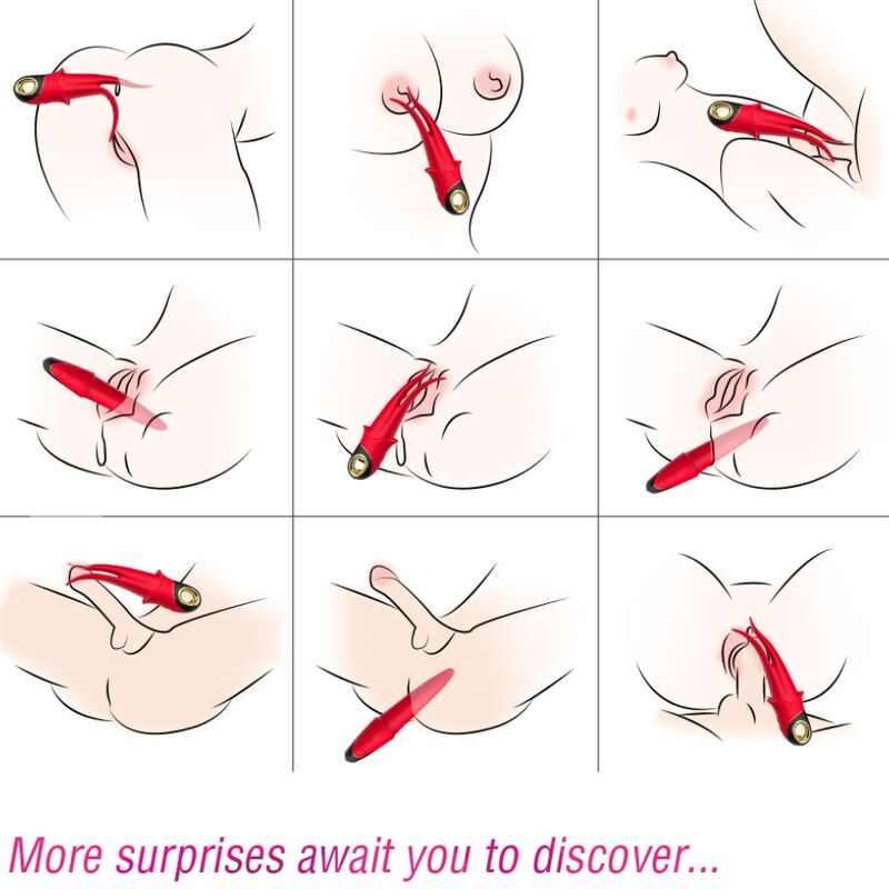 ARMONY - SHADOW VIBRATOR DOUBLE-HEAD TEASING RED - My naughty haven #