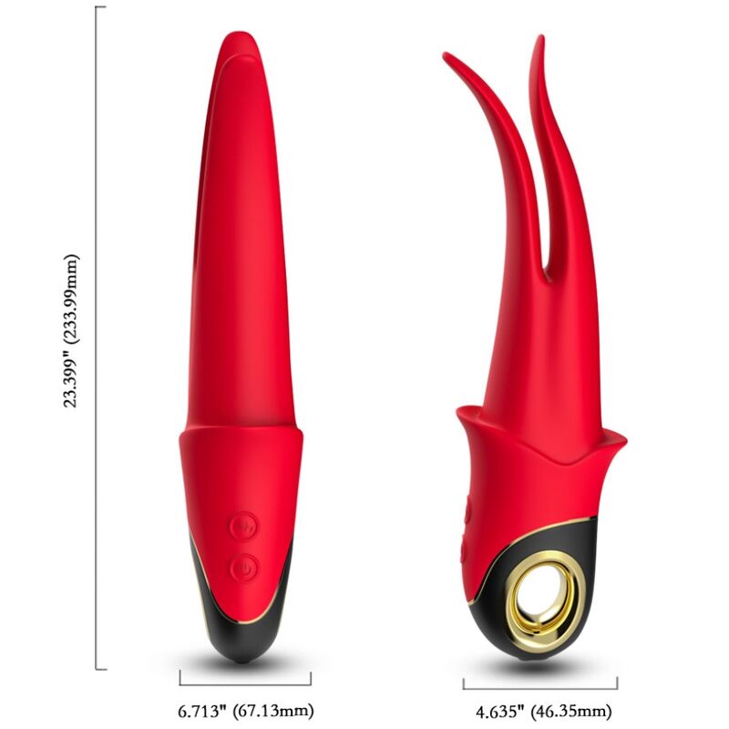 ARMONY - SHADOW VIBRATOR DOUBLE-HEAD TEASING RED - My naughty haven #