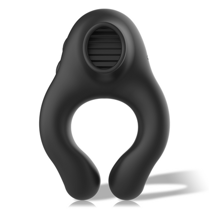 ARMONY - SILICONE VIBRATOR RING 3 MOTORS RECHARGEABLE BLACK - GOLD - My naughty haven #