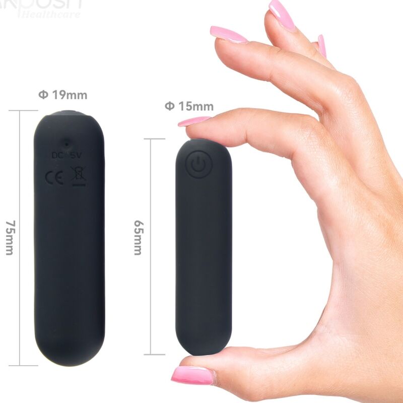 ARMONY - SPLASH HAHA VIBRATOR BULLET SILICONE 10 VIBRATIONS 75 X 19 CM BLACK - My naughty haven #