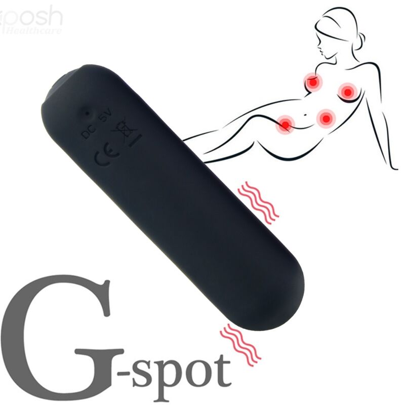 ARMONY - SPLASH HAHA VIBRATOR BULLET SILICONE 10 VIBRATIONS 75 X 19 CM BLACK - My naughty haven #