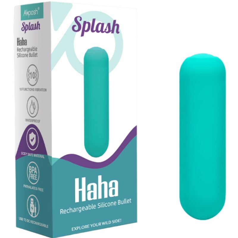 ARMONY - SPLASH HAHA VIBRATOR BULLET SILICONE 10 VIBRATIONS 75 X 19 CM GREEN - My naughty haven #