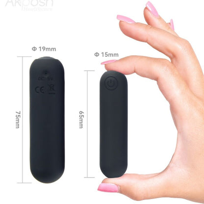 ARMONY -SPLASH HEHE VIBRATOR BULLET SILICONE 10 VIBRATIONS 65 X 15 CM BLACK - My naughty haven #