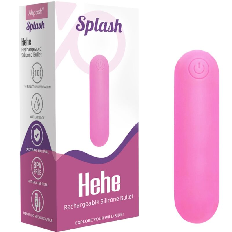 ARMONY - SPLASH HEHE VIBRATOR BULLET SILICONE 10 VIBRATIONS 65 X 15 CM PINK - My naughty haven #