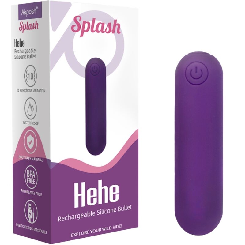 ARMONY - SPLASH HEHE VIBRATOR BULLET SILICONE 10 VIBRATIONS 65 X 15 CM PURPLE - My naughty haven #