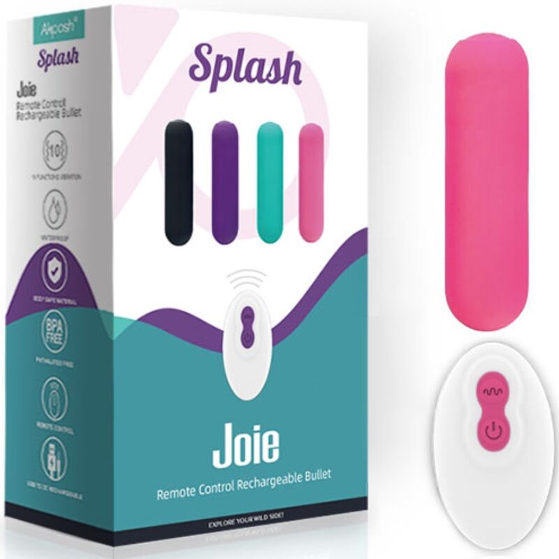 ARMONY - SPLASH JOIE VIBRATOR BULLET SILICONE REMOTE CONTROL 10 VIBRATIONS 75 X 19 CM PINK - My naughty haven #
